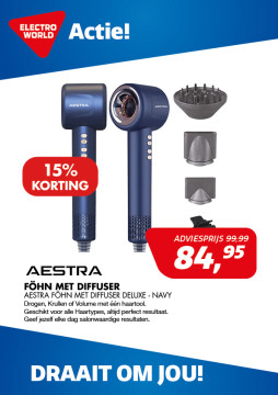 Aestra Föhn met Diffuser Deluxe - Navy