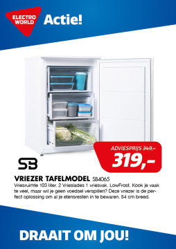 SB Vriezer tafelmodel 319,-