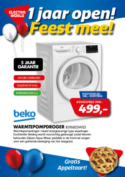 Beko warmtepompdroger 499,-