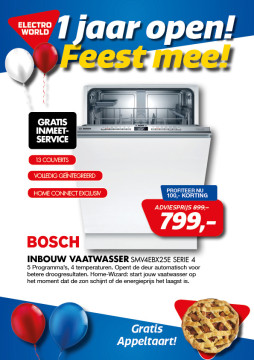 Bosch INBOUW vaatwasser 799,-