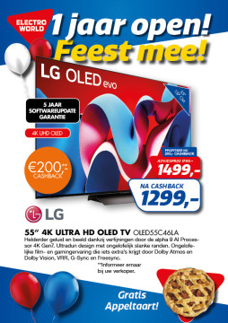 LG 55 4K Ultra HD OLED TV 200,- Cashback