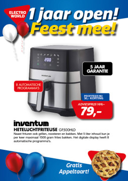 Inventum Heteluchtfriteuse 79,- euro