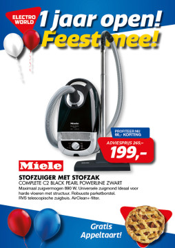 Miele Stofzuiger COMPLETE C2 BLACK PEARL 66,- euro koring